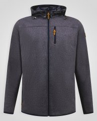 D555 Conrad Detachable Hood Bonded Fleece Zip Through Hoody Navyblau