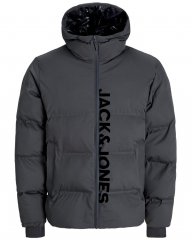 Jack & Jones Kaito Puffer Jacket Asphalt With Print