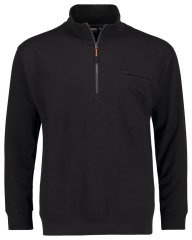 Adamo 159305 Sweatshirt mit Stehkragen und Reißverschluss Schwarz