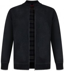 D555 Enrique Chenille Strickjacke mit Reißverschluss Schwarz