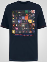 D555 Otto Official Pink Floyd 50th Anniversary T-shirt mit Druck Marineblau