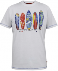 D555 Bridgford T-Shirt mit Surf-Print Weiß