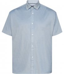 North Latitude 61116 Meliertes Piqué-Kurzarmshirt Blau