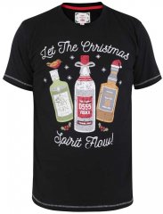 D555 SPIRIT Christmas Spirit Printed T-Shirt Black