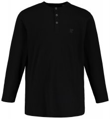 JP1880 702555 Langarm Henley-Shirt Schwarz
