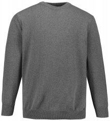JP1880 708261 Strickpullover mit Rundhals Grau meliert