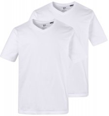 JP1880 711318 T-Shirt mit V-Ausschnitt Doppelpack Weiß