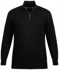 JP1880 716842 Strickpullover mit Troyer-Reißverschluss Schwarz