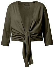 Ulla Popken 794514 Jersey-Bolero zum Knoten Dunkelgrün