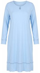 Ulla Popken 810581 Nachthemd mit Spitze Hellblau