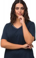 Ulla Popken 819289 Kurzärmliges Nachthemd 2er-Pack Dunkelblau
