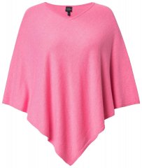 Ulla Popken 820512 Strickponcho aus Wollmix mit V-Ausschnitt Hellrosa