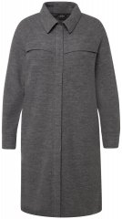 Ulla Popken 820516 Wollmantel Grau meliert