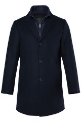 JP1880 821066 Gesteppt Wollmantel Marineblau