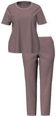 Ulla Popken 821244 Pyjama mit Punkten Braun