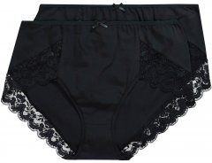 Ulla Popken 824106 Slips mit Spitze 2er-Pack Schwarz