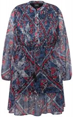 Ulla Popken 824976 Gemustertes Kleid Dunkelblau