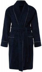 Ulla Popken 826794 Frottee-Bademantel Dunkelblau