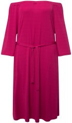 Ulla Popken 827740 Jerseykleid mit 3/4-Ärmeln Rosa