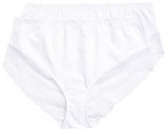 Ulla Popken 830094 Slips mit Spitze 2er-Pack Weiß