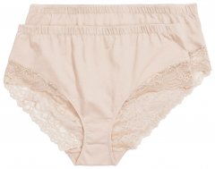 Ulla Popken 830094 Slips mit Spitze 2er-Pack Beige
