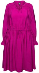 Ulla Popken 830615 Langärmliges Kleid mit Volants Flieder