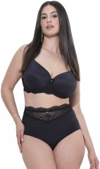 Ulla Popken 832874 Slips mit hoher Taille und Spitze 3er-Pack Braun