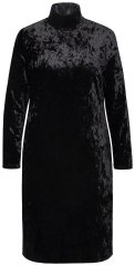 Ulla Popken 834234 Samtkleid mit Rollkragen Schwarz
