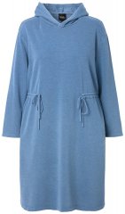 Ulla Popken 834536 Sweatkleid mit Kapuze Denimblau