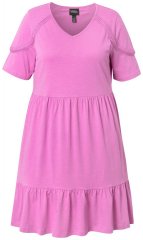 Ulla Popken 840115 Kurzärmliges Jerseykleid Rosa