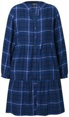 Ulla Popken 840929 Kariertes Kleid Dunkelblau