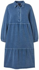 Ulla Popken 840972 Sweatkleid mit Volants Indigo