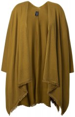 Ulla Popken 841117 Oversize-Strickponcho mit Strasssteinen Oliv