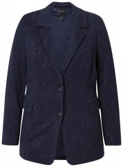 Ulla Popken 841163 Jerseyblazer aus Jacquard Dunkelblau