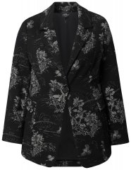 Ulla Popken 841901 Gemusterter Blazer Schwarz