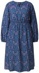 Ulla Popken 842153 Gemustertes Midikleid Petrol