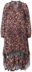 Ulla Popken 842979 Kleid mit Animal-Print Braun