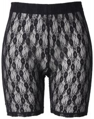 Ulla Popken 845290 Geblümte Anti-Scheuer-Radler mit Spitze Schwarz