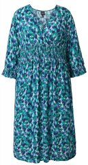 Ulla Popken 845360 Gemustertes Midikleid Hellblau