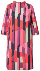 Ulla Popken 845794 Gemustertes Jerseykleid Rosa