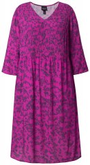 Ulla Popken 845825 Geblümtes Midikleid mit V-Ausschnitt Flieder