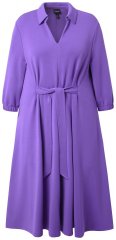 Ulla Popken 846373 Sweatkleid in A-Linie mit 3/4-Ärmeln Flieder