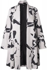 Ulla Popken 846923 Gemusterter Blazer mit Schalkragen Taupe