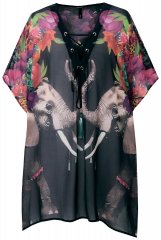 Ulla Popken 847698 Gemustertes Kleid Schwarz