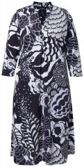 Ulla Popken 847972 Geblümtes Strickkleid Weiß