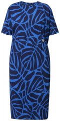 Ulla Popken 848162 Gemustertes Midikleid Dunkelblau