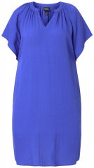 Ulla Popken 848526 Kleid aus Leinenmix mit Taschen Blau