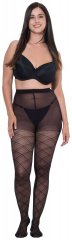 Ulla Popken 849049 Gestreifte Strumpfhose 40 den Schwarz