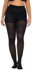 Ulla Popken 849050 Karierte Strumpfhose Schwarz