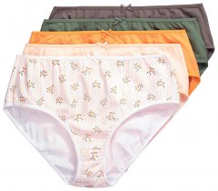 Ulla Popken 849098 Geblümte Slips 6er-Pack Orange